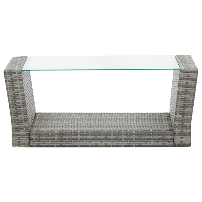 Set mobilier de grădină cu perne, 4 piese, gri, poliratan WALTI