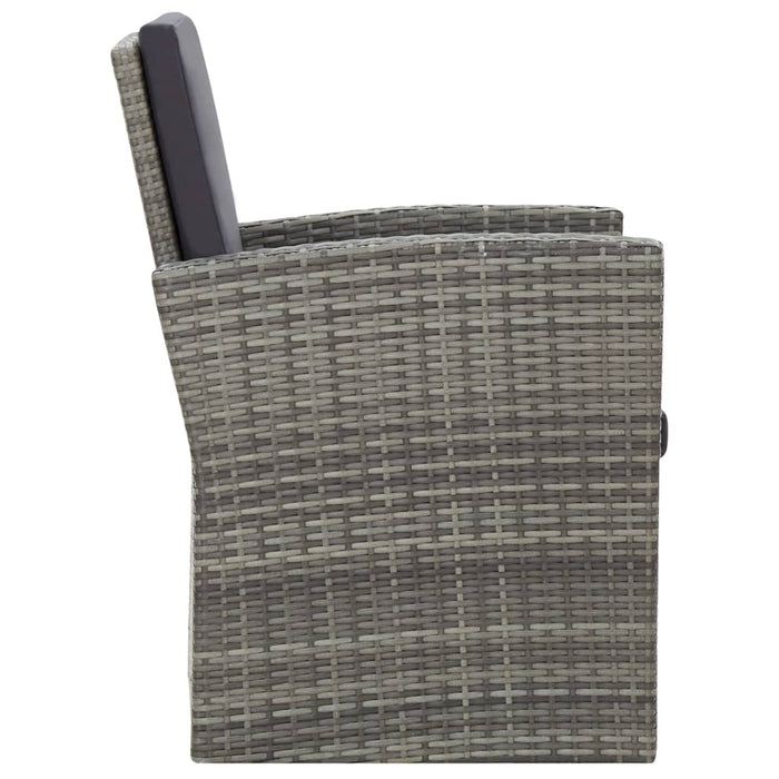 Set mobilier de grădină cu perne, 4 piese, gri, poliratan WALTI
