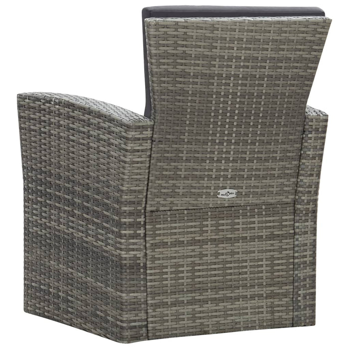 Set mobilier de grădină cu perne, 4 piese, gri, poliratan WALTI