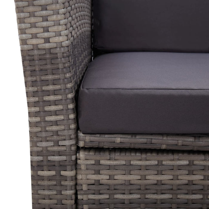 Set mobilier de grădină cu perne, 4 piese, gri, poliratan WALTI