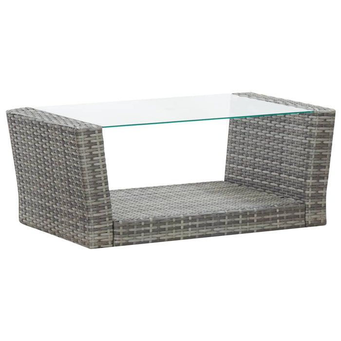 Set mobilier de grădină cu perne, 4 piese, gri, poliratan WALTI