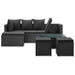 Set mobilier de grădină cu perne, 4 piese, negru, poliratan - WALTI WALTI
