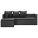 Set mobilier de grădină cu perne, 4 piese, negru, poliratan - WALTI WALTI