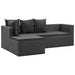 Set mobilier de grădină cu perne, 4 piese, negru, poliratan - WALTI WALTI