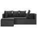 Set mobilier de grădină cu perne, 4 piese, negru, poliratan - WALTI WALTI