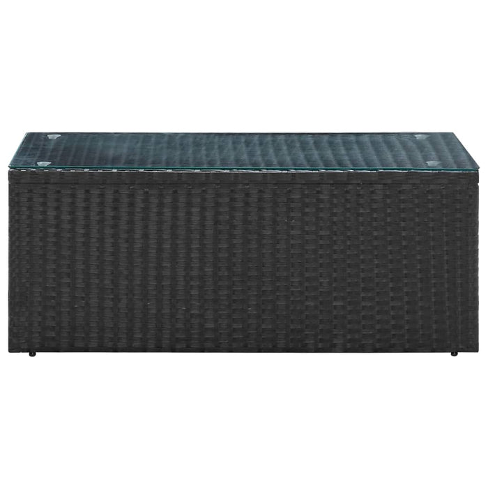 Set mobilier de grădină cu perne, 4 piese, negru, poliratan - WALTI WALTI