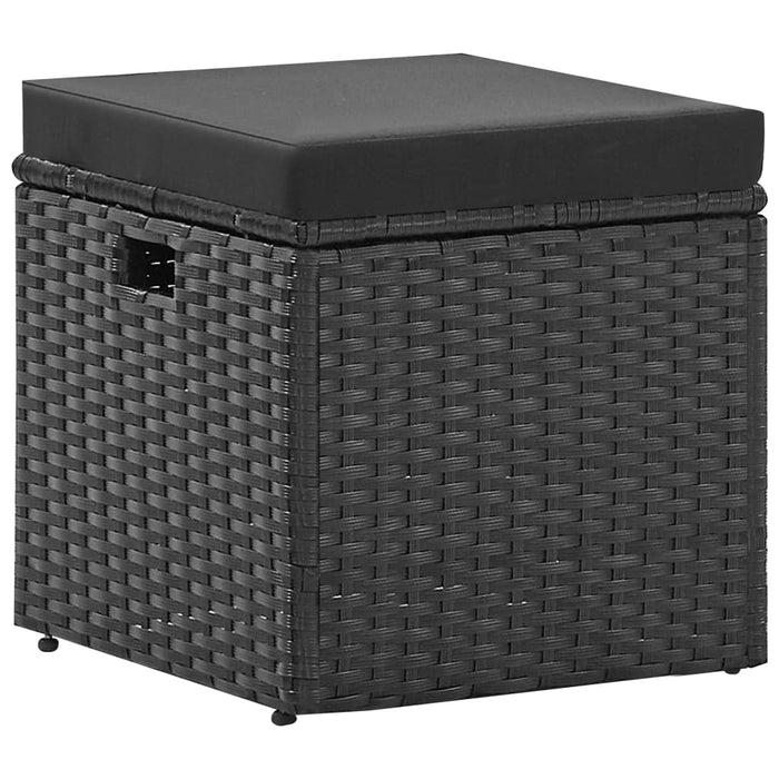Set mobilier de grădină cu perne, 4 piese, negru, poliratan - WALTI WALTI