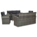 Set mobilier de exterior cu perne, 5 piese, gri, poliratan - WALTI WALTI