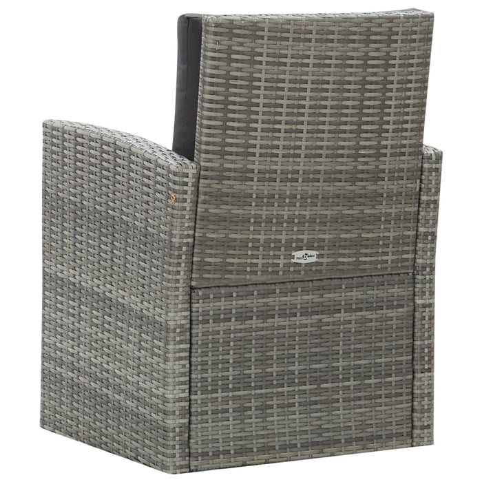 Set mobilier de exterior cu perne, 5 piese, gri, poliratan - WALTI WALTI