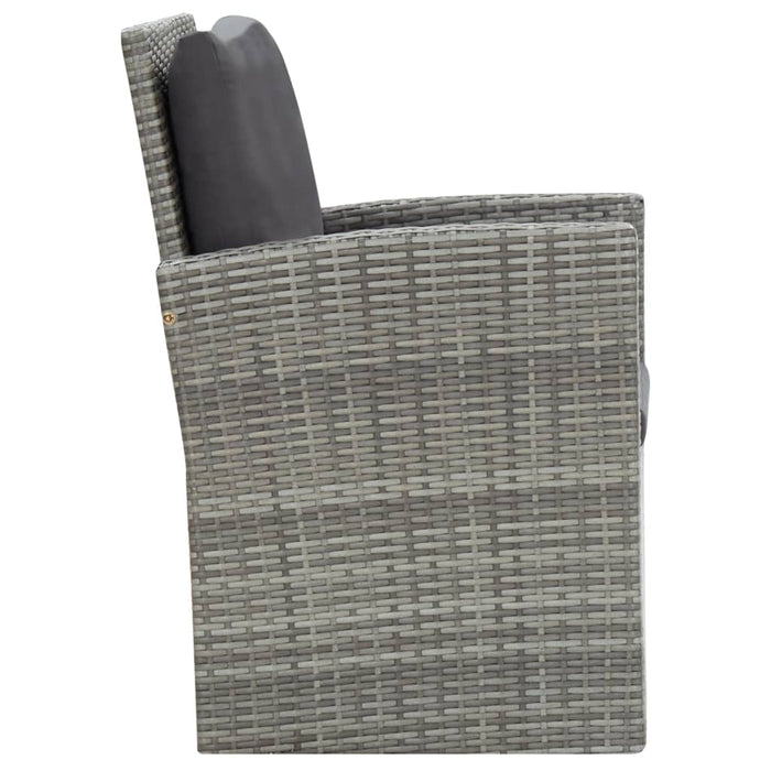 Set mobilier de exterior cu perne, 5 piese, gri, poliratan - WALTI WALTI