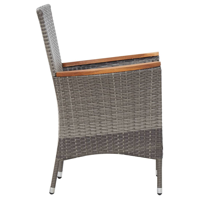 Set mobilier grădină cu perne, 9 piese, gri, poliratan WALTI