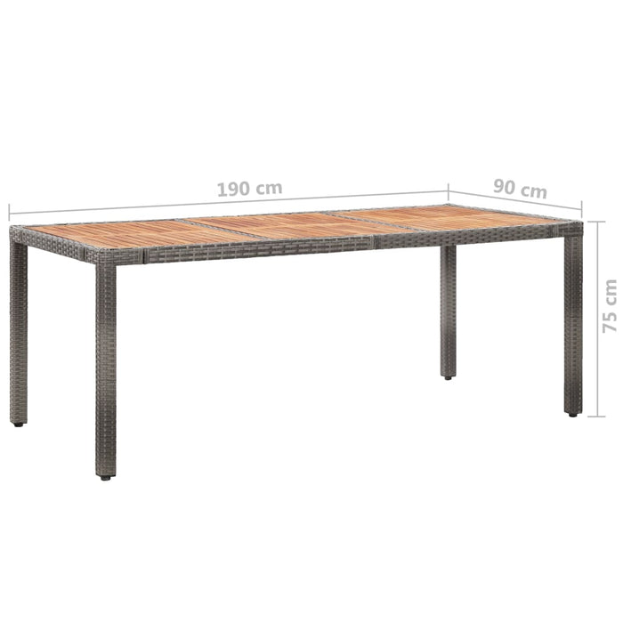 Set mobilier grădină cu perne, 9 piese, gri, poliratan WALTI