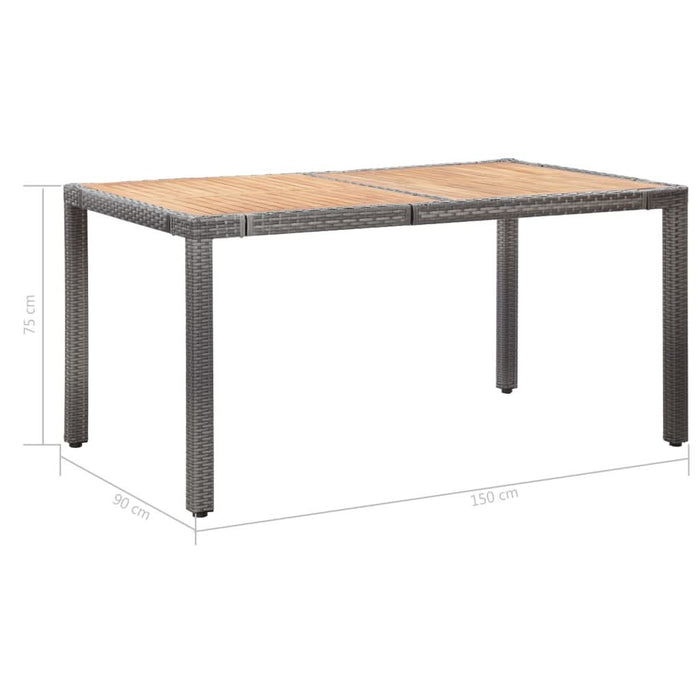 Set mobilier de grădină cu perne, 7 piese, gri, poliratan WALTI
