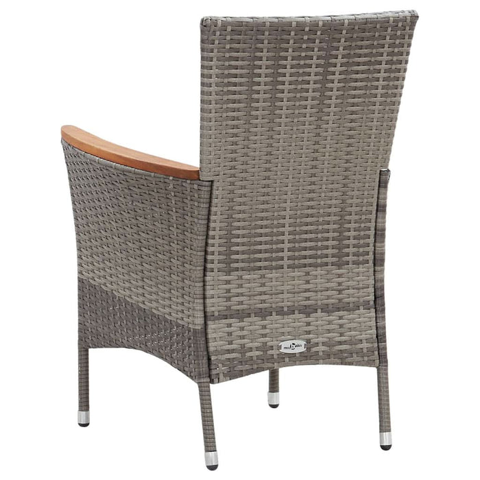 Set mobilier de grădină cu perne, 7 piese, gri, poliratan WALTI