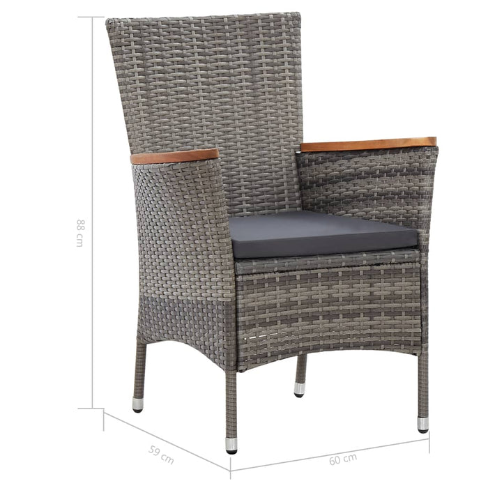 Set mobilier de grădină cu perne, 5 piese, gri, poliratan - WALTI WALTI