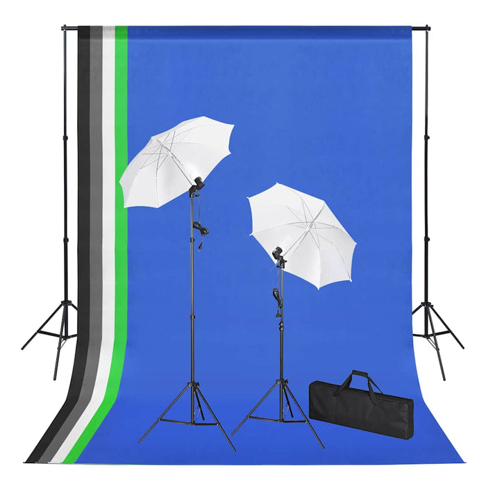 Kit studio foto cu fundaluri, lămpi și umbrele - WALTI WALTI