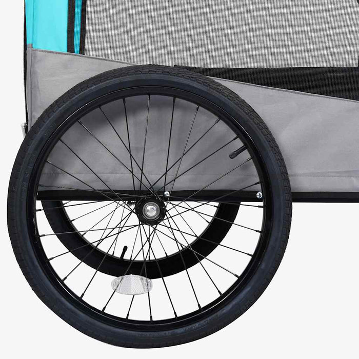 Remorcă bicicletă & cărucior 2-în-1 animale, albastru și gri - WALTI WALTI