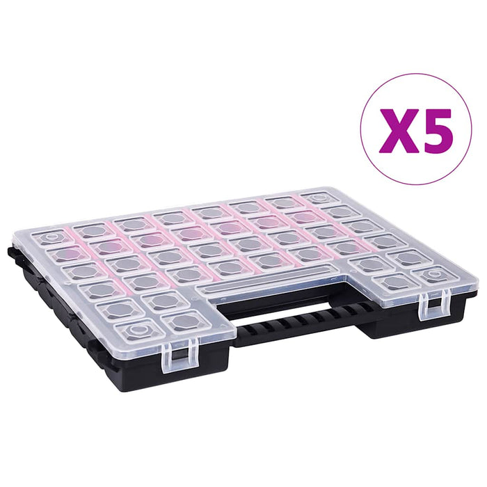 Cutii sortare 5 buc separatoare reglabile 385x283x50 mm plastic - WALTI WALTI