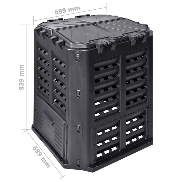 Compostor de grădină, negru, 68,9x68,9x83,9 cm, 360 L - WALTI WALTI