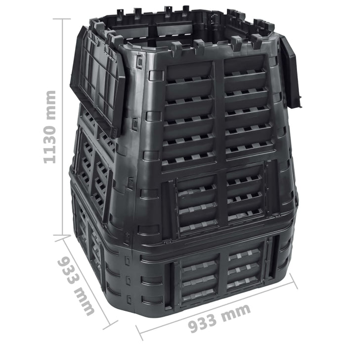 Compostor de grădină, negru, 93,3x93,3x113 cm, 740 L - WALTI WALTI