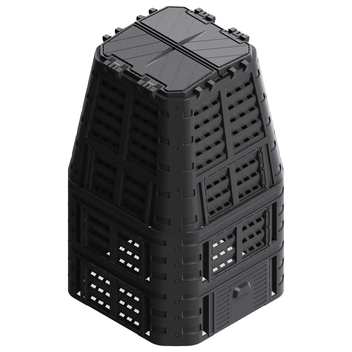 Compostor de grădină, negru, 93,3x93,3x146 cm, 1000 L - WALTI WALTI