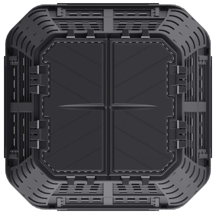 Compostor de grădină, negru, 93,3x93,3x146 cm, 1000 L - WALTI WALTI