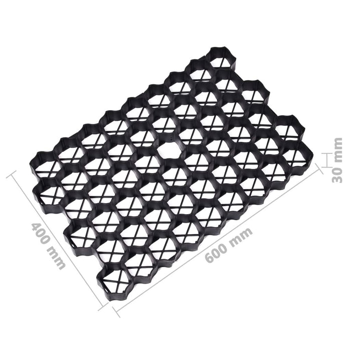 Grilaje de gazon, 16 buc., negru, 60x40x3 cm, plastic - WALTI WALTI