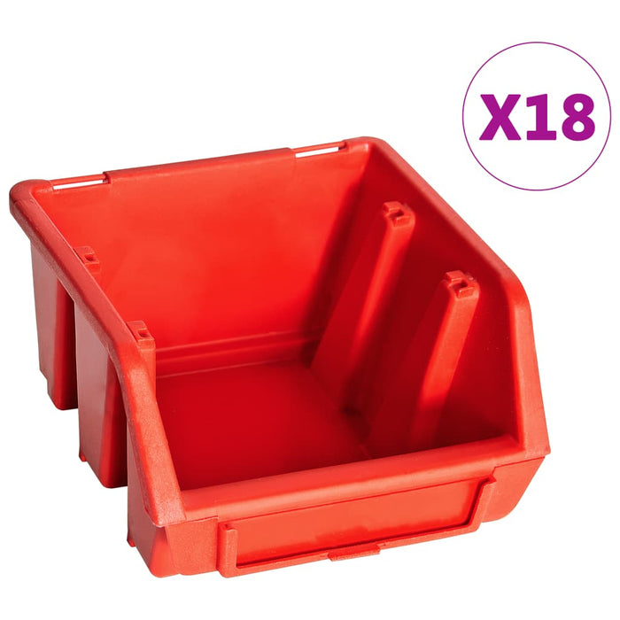 Set cutii depozitare 32 piese cu panouri de perete, roșu&negru - WALTI WALTI