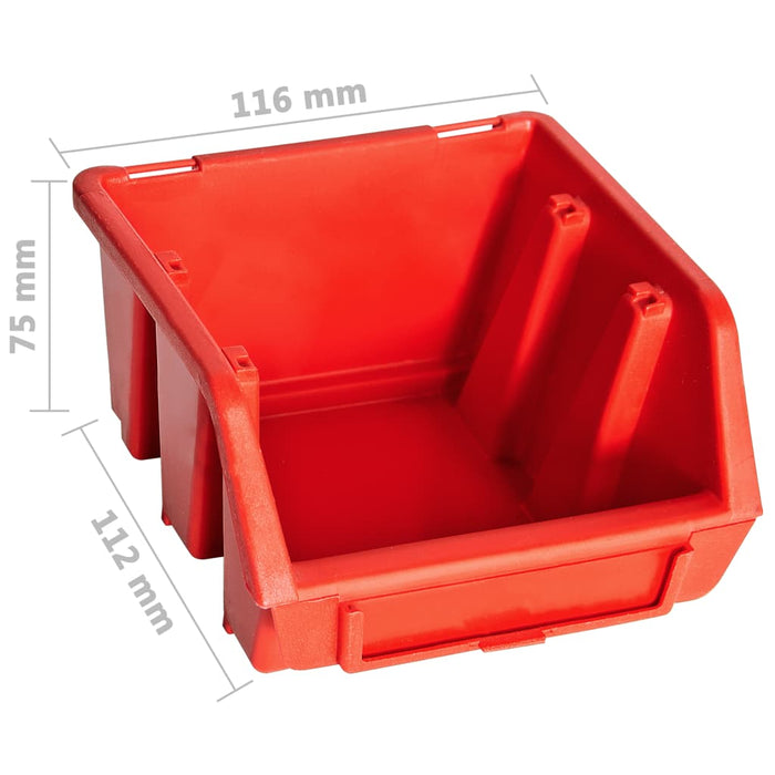 Set cutii depozitare 32 piese cu panouri de perete, roșu&negru - WALTI WALTI