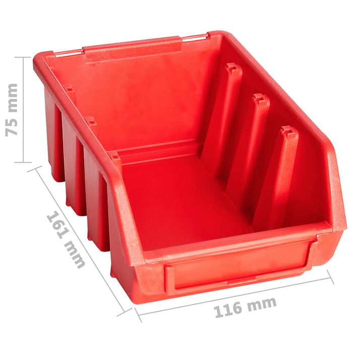 Set cutii depozitare 29 piese cu panouri de perete, roșu&negru - WALTI WALTI