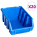Cutii de depozitare stivuibile, 20 buc., albastru, plastic - WALTI WALTI
