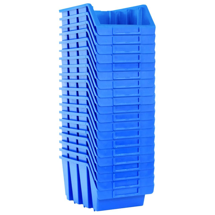 Cutii de depozitare stivuibile, 20 buc., albastru, plastic - WALTI WALTI