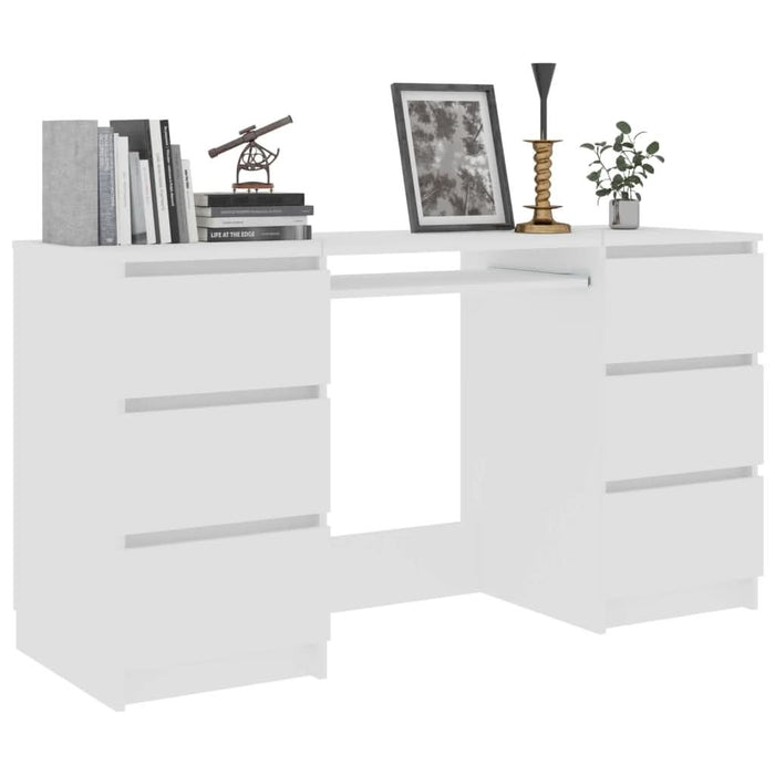 Birou de scris, alb, 140x50x77 cm, lemn prelucrat - WALTI WALTI