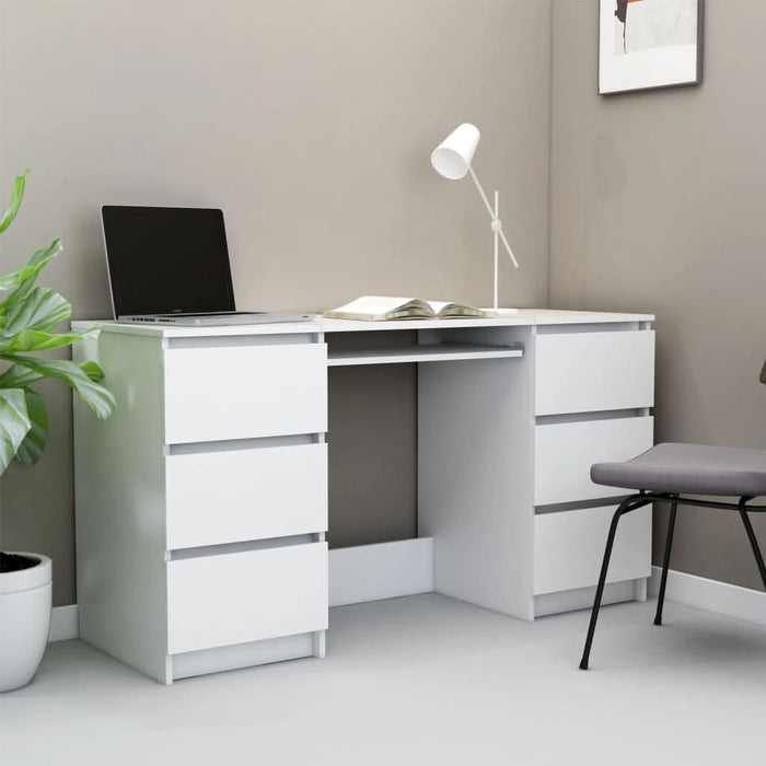 Birou de scris, alb, 140x50x77 cm, lemn prelucrat - WALTI WALTI