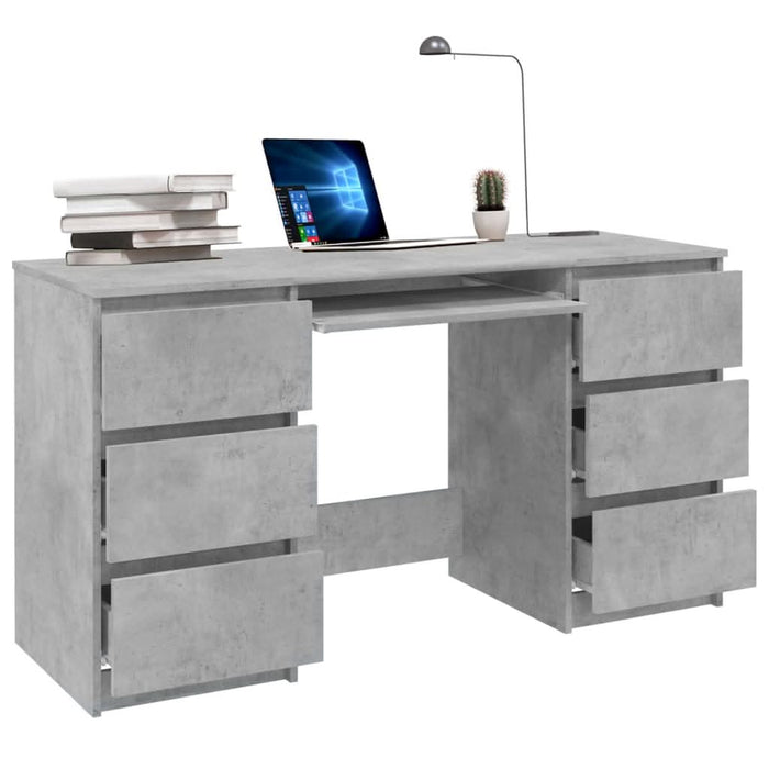 Birou de scris, gri beton, 140x50x77 cm, lemn prelucrate - WALTI WALTI