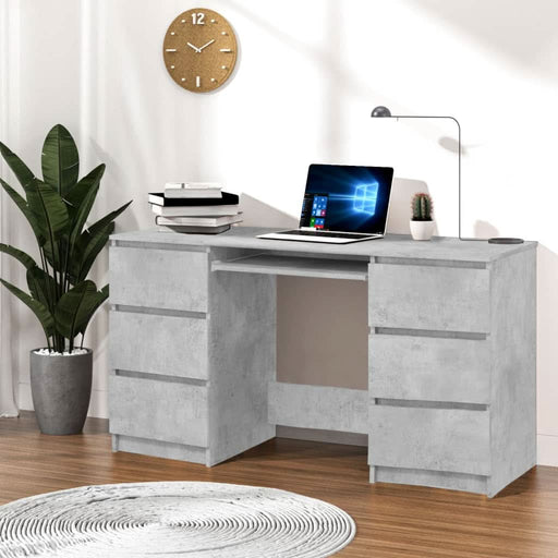 Birou de scris, gri beton, 140x50x77 cm, lemn prelucrate - WALTI WALTI