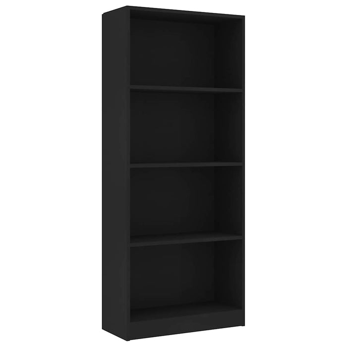 Bibliotecă cu 4 rafturi, negru, 60x24x142 cm, lemn prelucrat WALTI