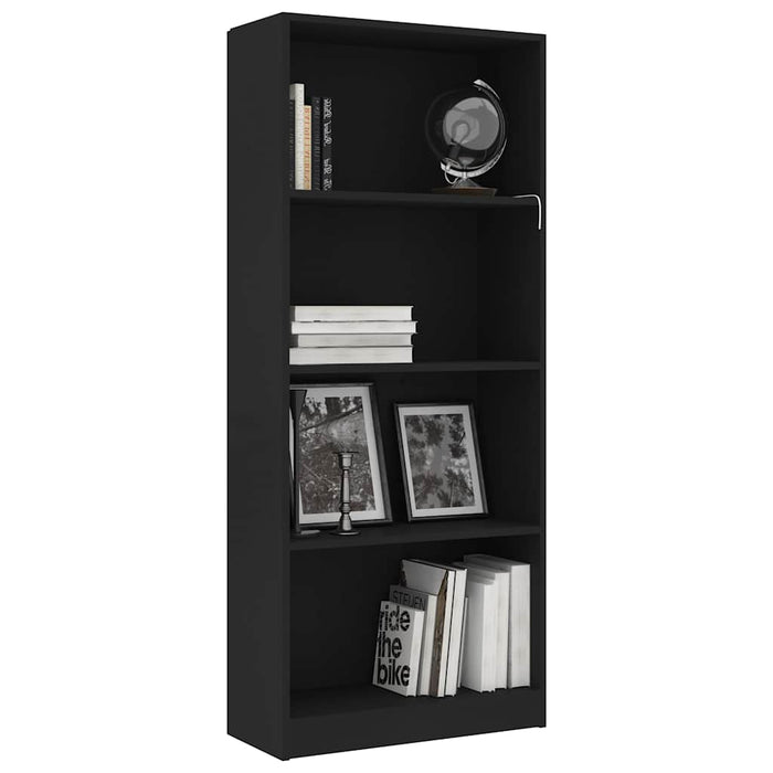 Bibliotecă cu 4 rafturi, negru, 60x24x142 cm, lemn prelucrat WALTI