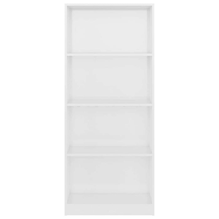 Bibliotecă 4 rafturi, alb lucios, 60x24x142 cm, lemn prelucrat WALTI