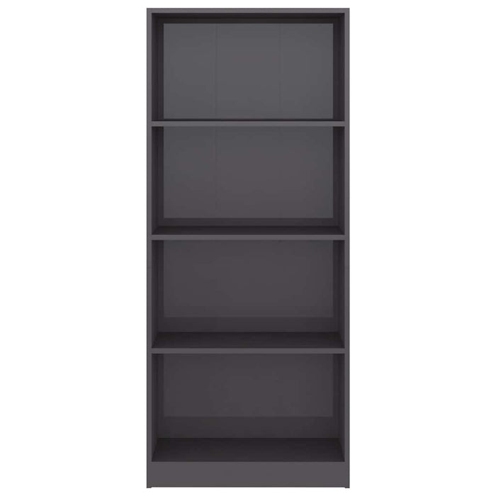 Bibliotecă cu 4 rafturi, gri extralucios, 60x24x142 cm, PAL WALTI