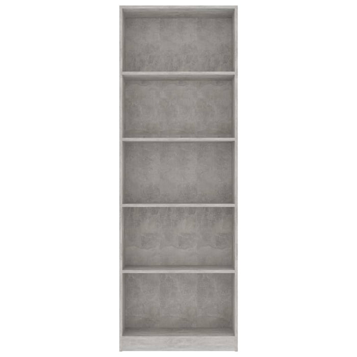 Bibliotecă cu 5 rafturi, gri beton, 60x24x175 cm lemn prelucrat WALTI