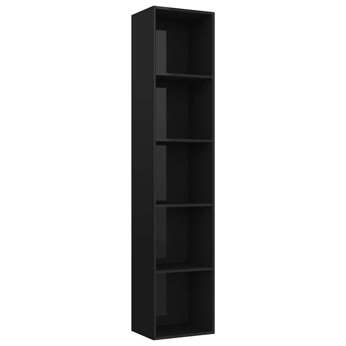 Bibliotecă, negru extralucios, 40x30x189 cm, PAL WALTI