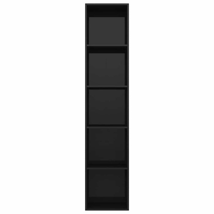 Bibliotecă, negru extralucios, 40x30x189 cm, PAL WALTI