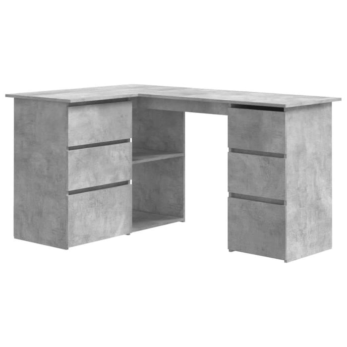 Birou de colț, gri beton, 145x100x76 cm, lemn prelucrat - WALTI WALTI