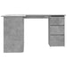 Birou de colț, gri beton, 145x100x76 cm, lemn prelucrat - WALTI WALTI
