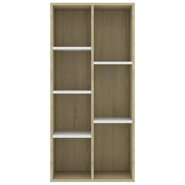 Bibliotecă, alb și stejar Sonoma, 50x25x106 cm, PAL WALTI