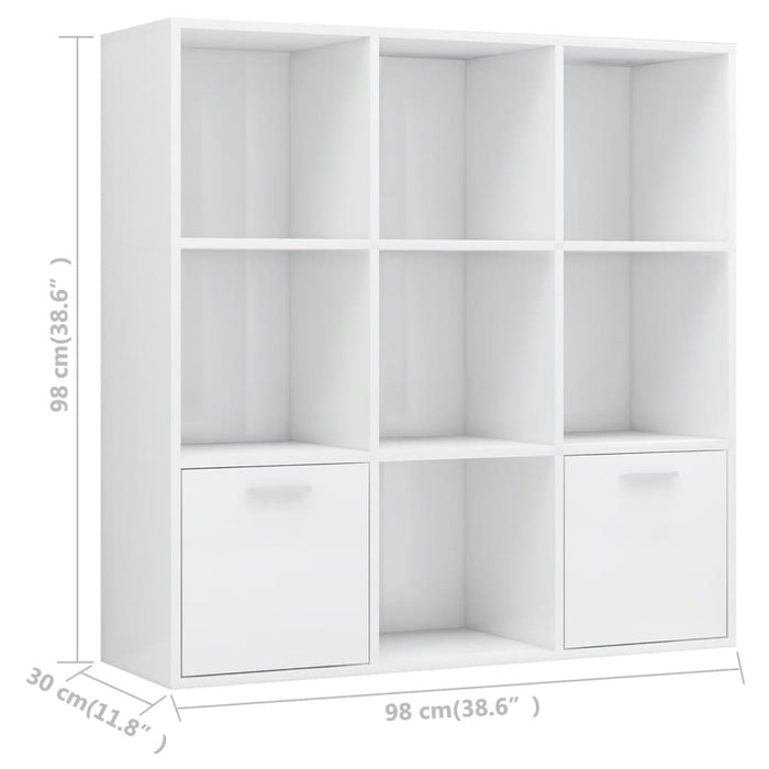 Bibliotecă, alb extralucios, 98 x 30 x 98 cm, lemn prelucrat WALTI