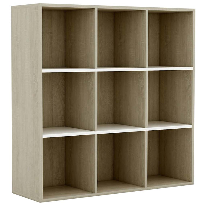 Bibliotecă, alb și stejar sonoma, 98x29x97,5 cm, lemn prelucrat WALTI