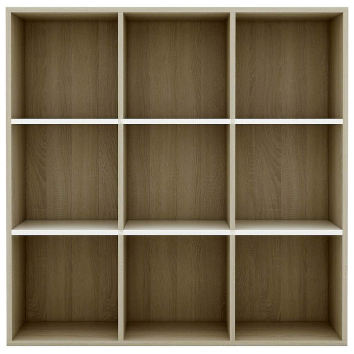 Bibliotecă, alb și stejar sonoma, 98x29x97,5 cm, lemn prelucrat WALTI