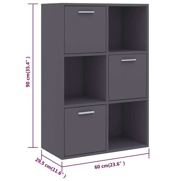 Dulap de depozitare, gri, 60 x 29,5 x 90 cm, lemn prelucrat WALTI